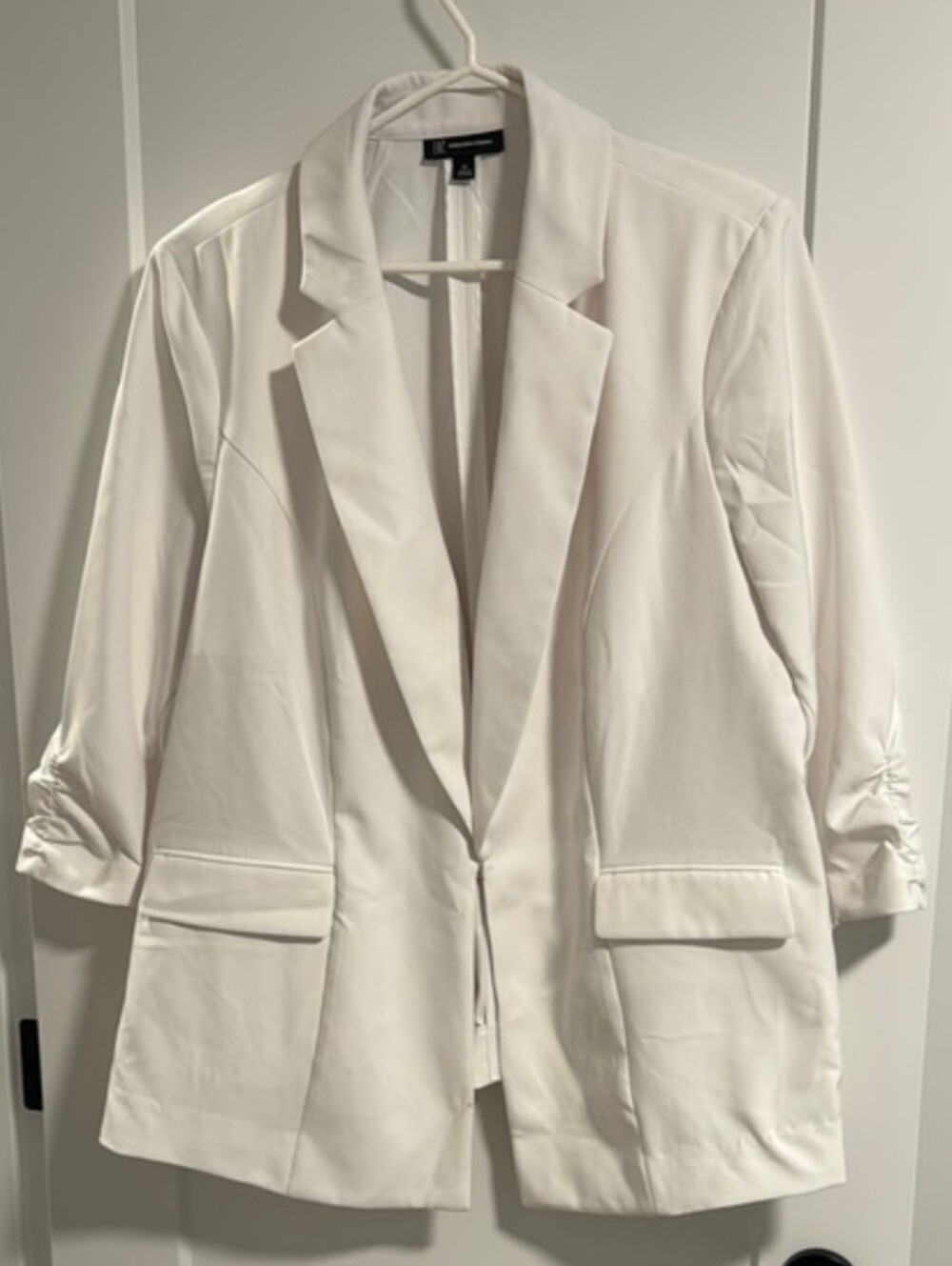 INC White Women's Tailored Blazer with Notch Lapel